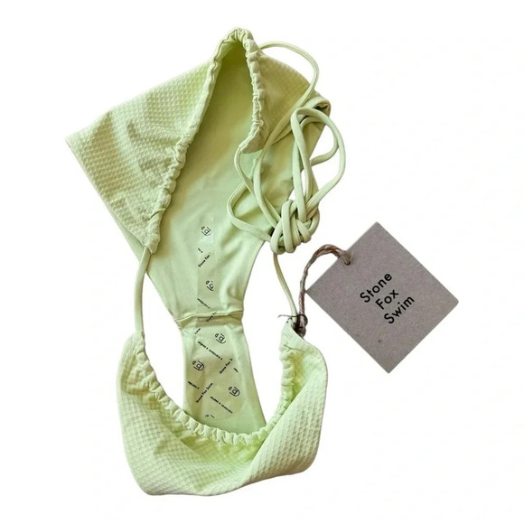 Stone Fox SwimString Bikini Bottom Lime Green River Butterfly Pique Size XL NWT - Picture 7 of 8